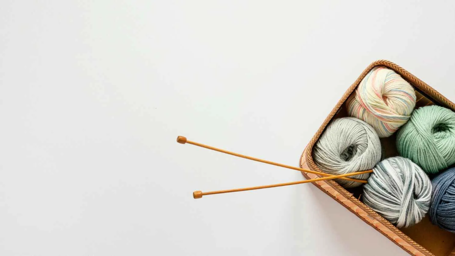 knitting needles wool basket relating to balanced branding