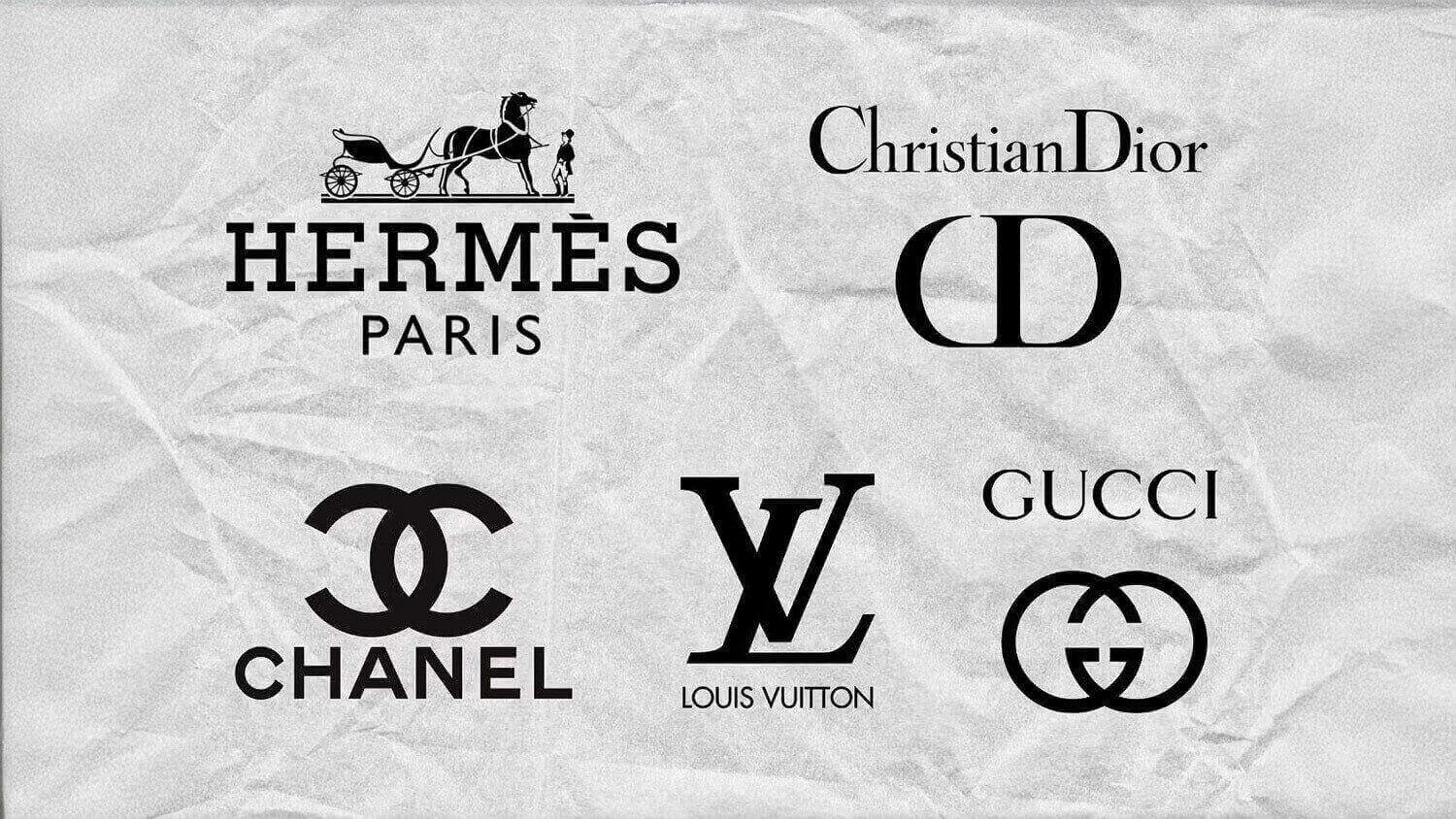 Luxury brands like Hermes Paris, Christian Dior, Louis Vuitton, Gucci